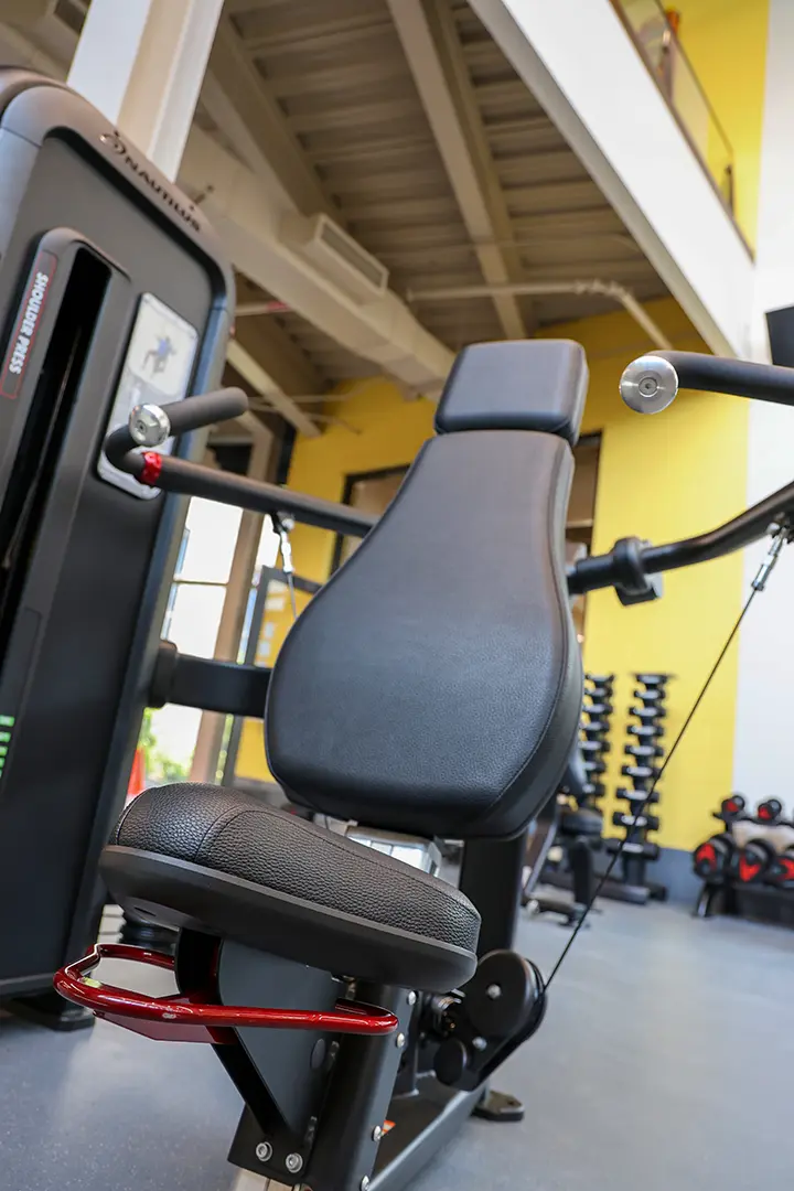 A bench press machine